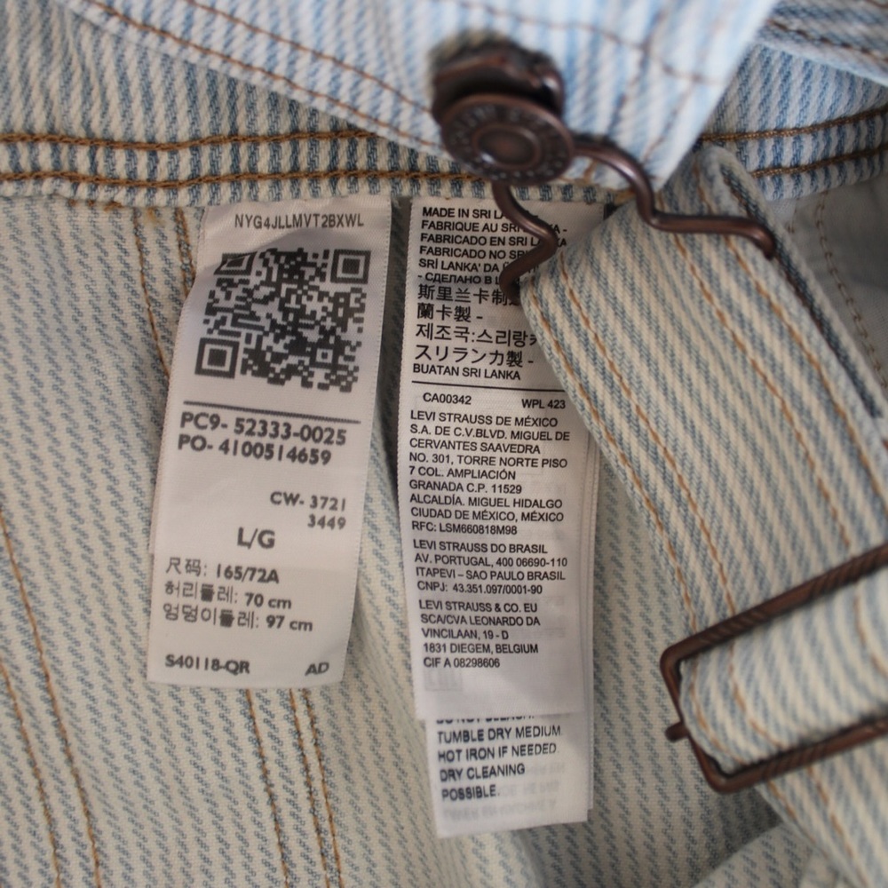 levi’s railroad stripe vintage denim shortalls - Picture 10 of 12
